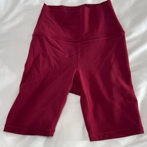 Athleta High-Rise Wine Red Bike Shorts